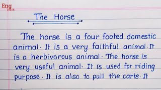 Essay on The Horse | Essay writing | English essay | English writing | handwriting | Eng Teach