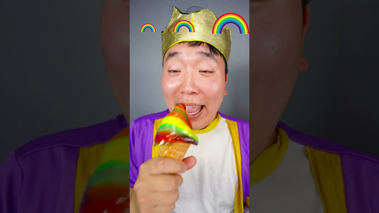SMALL MEDIUM BIG Emoji FOOD CHALLENGE The Best Rainbow Food Mukbang Asmr Shorts