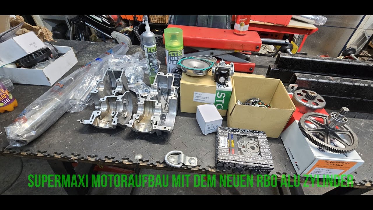 Supermaxi Motor mit dem neuen RBO Alu Zylinder aufgebaut