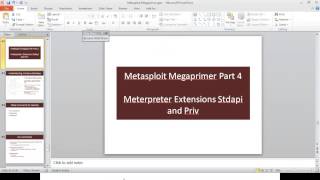 Metasploit 4 Meterpreter Extensions Stdapi and Priv