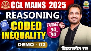 🔥SSC CGL Mains Reasoning 2025 | Coded Inequality Tricks &amp; Concepts | Reasoning By Vikramjeet Sir