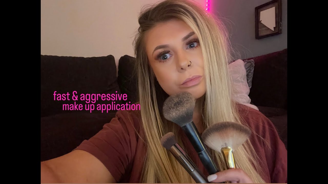 ASMR Make Up Application | personal attention, fast & aggressive, mouth ...