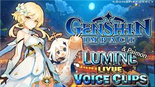 All Lumine - Traveller -  Liyue Voice Clips • Genshin Impact Lines (Sarah Miller-Crews) ENGLISH