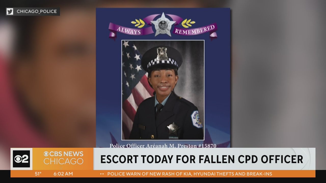 Procession, vigil for CPD Officer Areanah Preston - YouTube