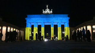 Berlin's Brandenburg Gate lit up with colours of Ukraine flag | AFP