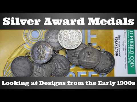 イギリス　アンティーク　スポーツ　シルバー　水泳 メダル STERLING Silver Award Medals - Swimming - Looking at Designs from the Early