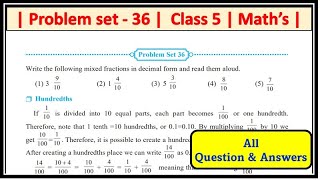 Problem set 36 class 5th Maths Decimal Fractions Maharashtra State Board