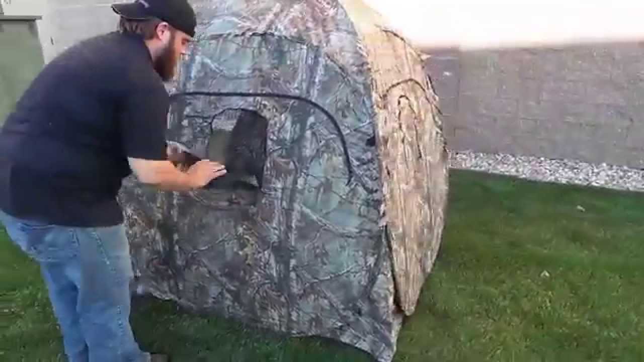 Real Tree hunting blind setup in less than five minutes YouTube
