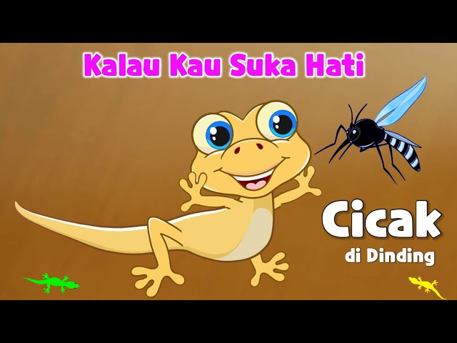 LIZARD ON THE WALL - If You're Happy  | Children's songs | DUCK GOOSE gecko gecko animation. class=