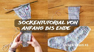 Socken Tutorial für Anfänger I Anfang bis Ende, Garter Stitch Heel, Kitchenerstitch I Socks & Shanti