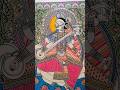 Maa Saraswati Painting in Madhubani Art on Canvas #madhubanipainting #madhubani
