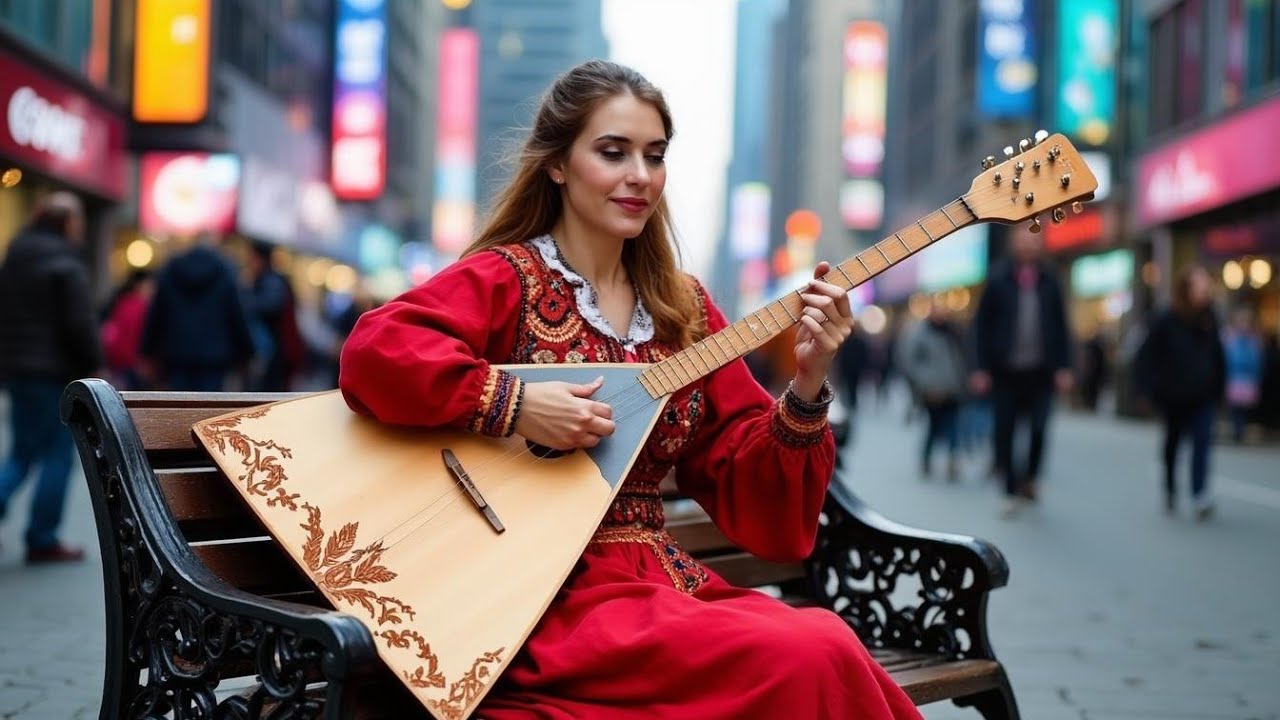 Попросила у нейросети балалайку на современный лад, да пожайлуста. Песня Андрюшка в народном стиле