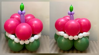 DIY Easy Balloon Centerpiece Decoration Idea || How to make Balloon Cake 🎂
