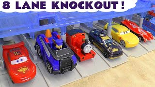 cars 8 lane knockout racing with mcqueen and the funlings