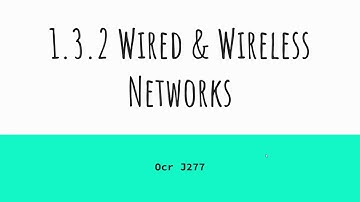 Wired & wireless networks - OCR J277 1.3.2