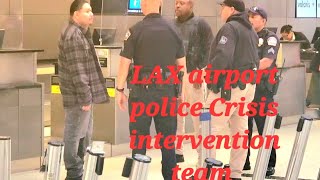 Man Trying to get past LAX security With No Ticket and ID and has a Knife LAX airport Police Detain