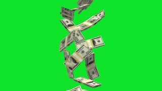 Thousand Dollar USD Currency Pack Falling Animation Green Screen | One Hundred Dollar USA Banknote