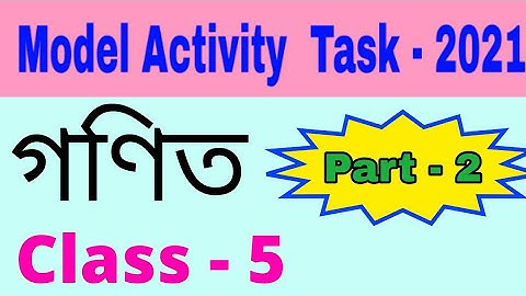 Model activity task class 5 maths part 2