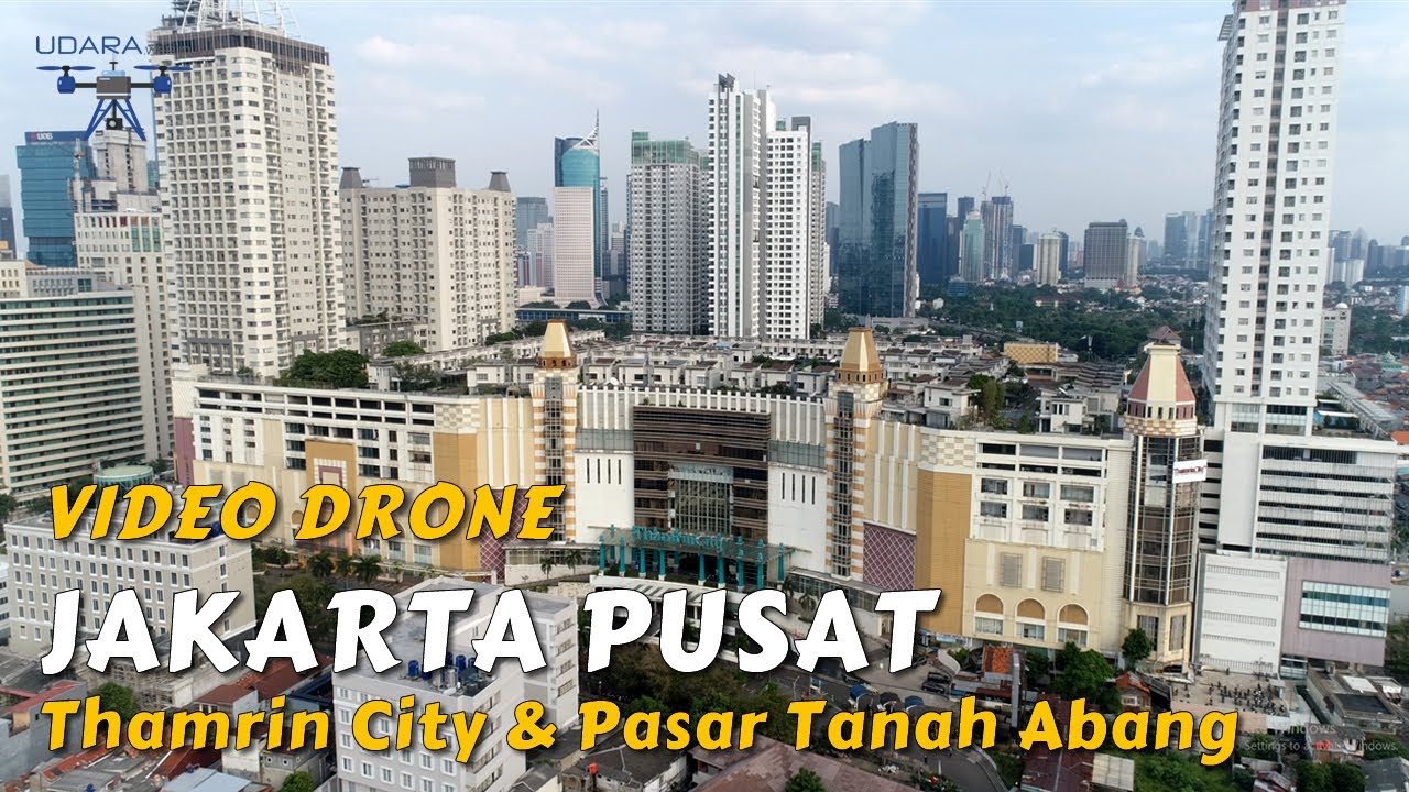 Video Drone Pemandangan Kota Jakarta Pusat Thamrin City 
