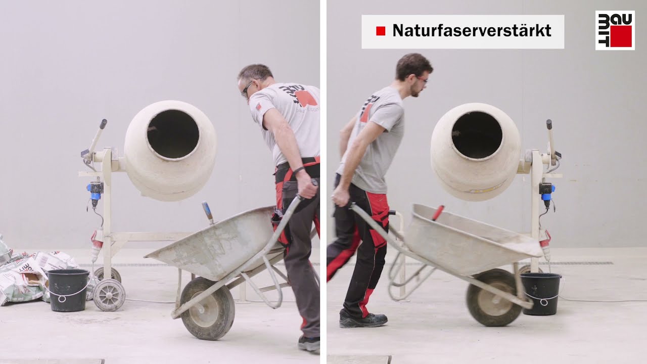 Baumit ALL IN Garten- und Landschaftsbaubeton im Vergleich zum herkömmlichen Gartenmörtel.