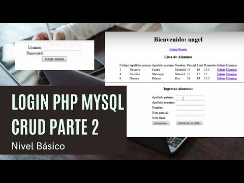 LOGIN Y SESIONES PHP CRUD PDO Parte 2