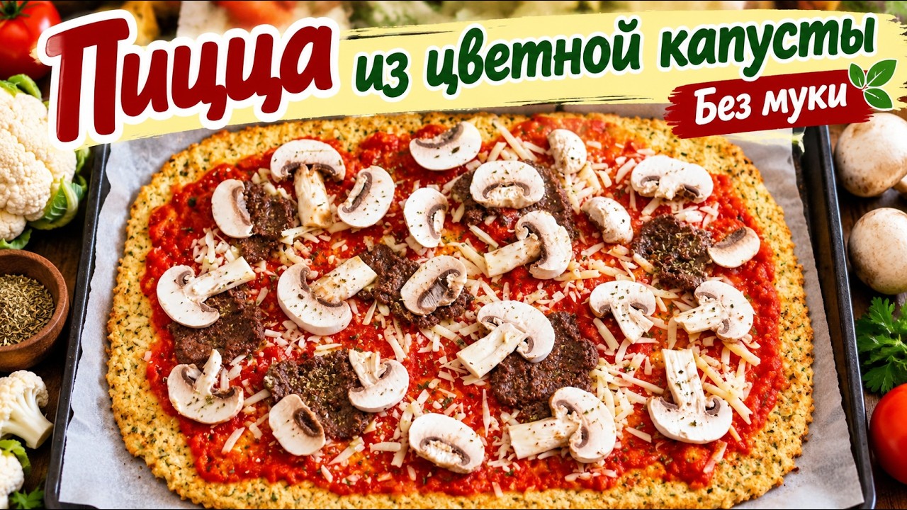 Рецепт! Пицца из цветной капусты, без муки | #94