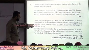 CAF 8 | Sir Muhammad Asif | Audit and Assurance Lecture 38