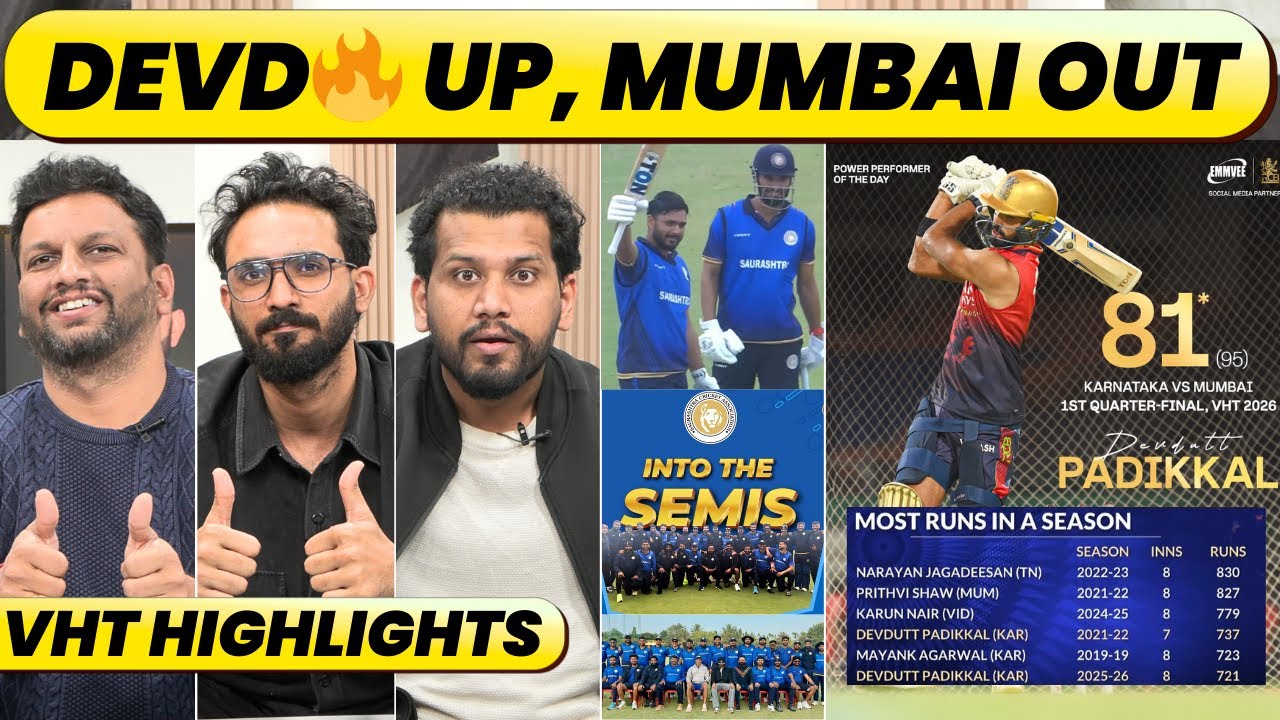 VHT ROUND UP: RCB, CSK PLAYERS REPORT. DEVD PADIKKAL 700+RUNS. UP FEAT. RINKU, PRASHANT VEER LOSE