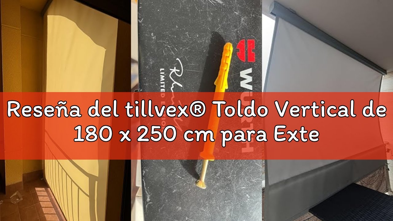 Reseña del tillvex® Toldo Vertical de 180 x 250 cm para Exterior e Interior con Cubierta | Resistent