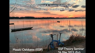 Drude weights and f-sum rules for linear and nonlinear conductivities by Masaki Oshikawa, May 2023