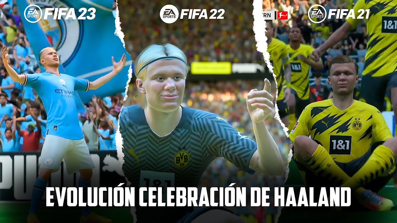 EVOLUCIÓN CELEBRACIÓN HAALAND EN FIFA |21-23| - YouTube