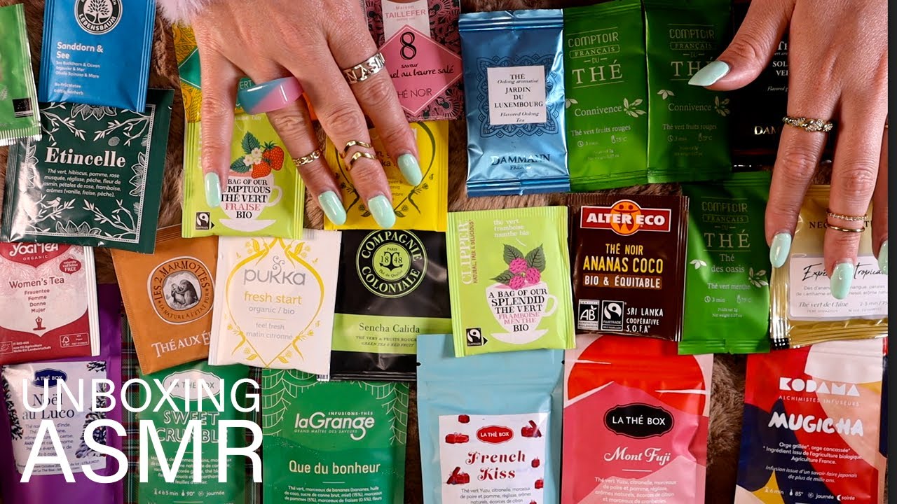 ASMR Surprise Tea Unboxing (🎧 soft spoken/whisper, tracing, tapping, crinkles)