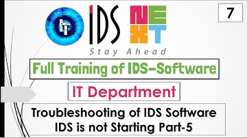 IDS Training | Full Training of IT Department | Troubleshooting | IDS is not Starting in English.
