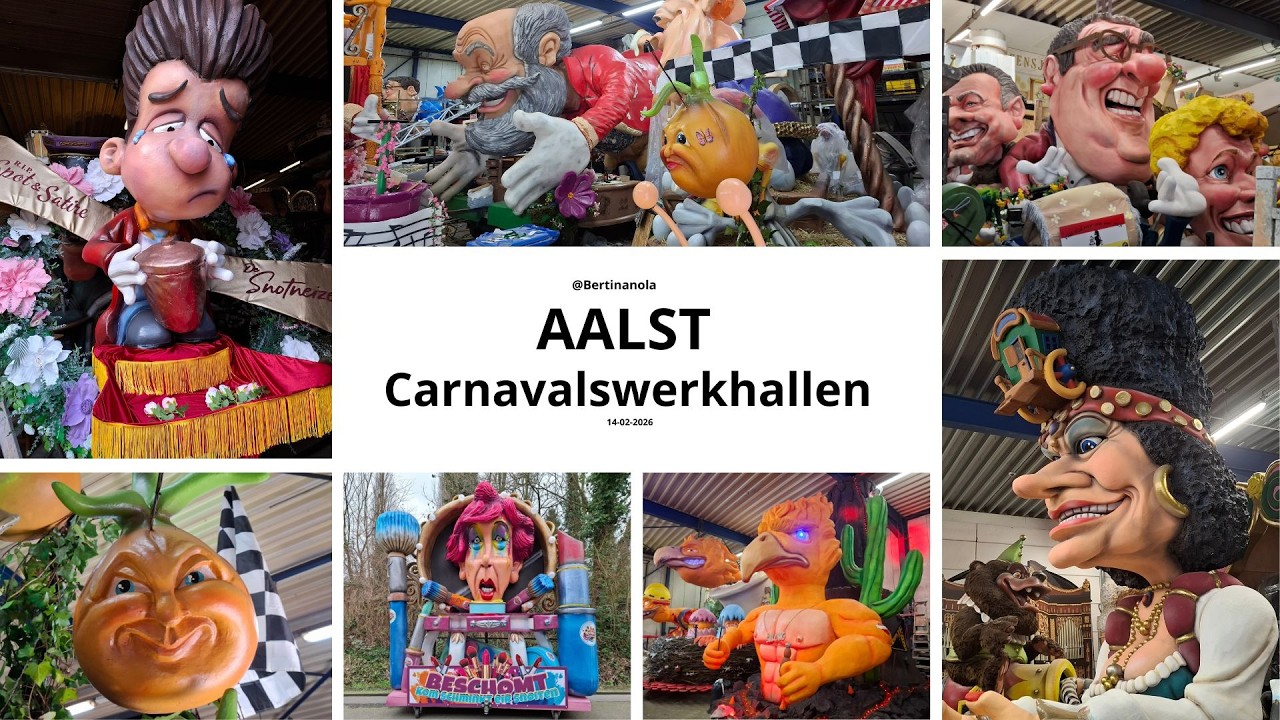 Laatste afwerking aan de wagens in de Carnavalswerkhallen van Aalst