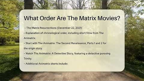 What Order Are The Matrix Movies? - The Action Reel