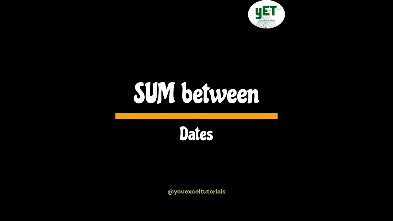 Sum between dates #msexcel #shorts