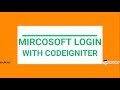 Micosoft login with codeigniter  app creation in microsoft