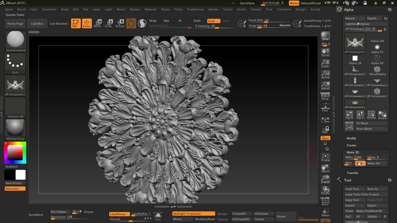 how to stech a model in zbrush