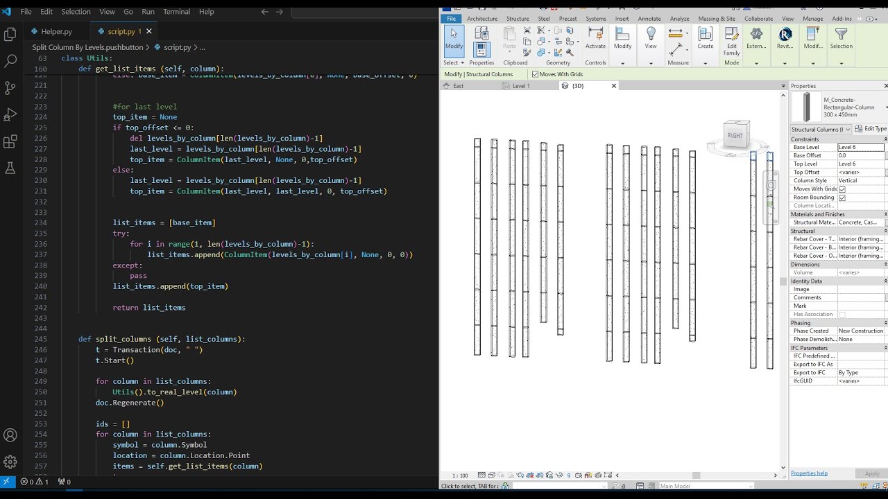 SPLIT COLUMNS BY LEVEL || REVIT API PYTHON || DEMO - YouTube