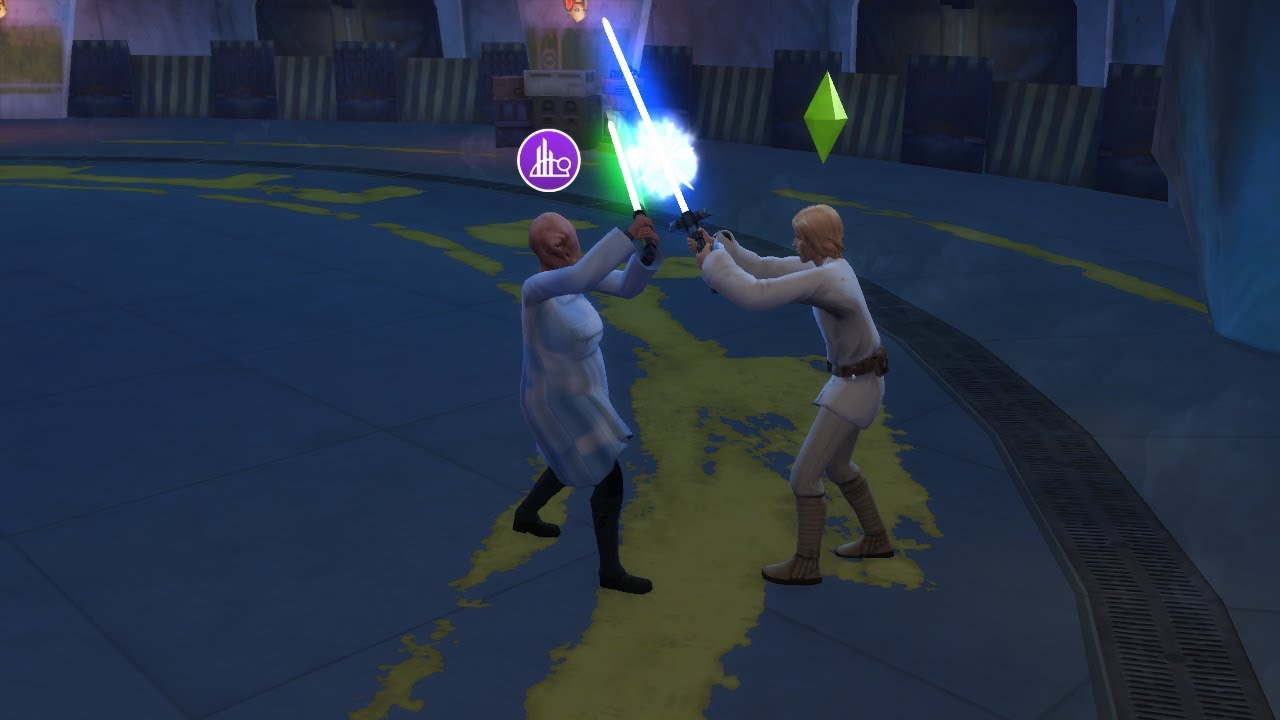 Luke Skywalker dueling on Batuu