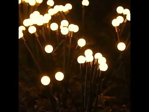 2 шт Вуличний садовий світильник Світлячки для газону з сонячною панеллю, видео 1