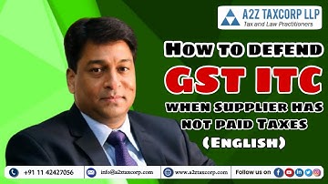 Hoe u GST ITC kunt verdedigen wanneer de leverancier geen belastingen heeft betaald (Engels) || C...