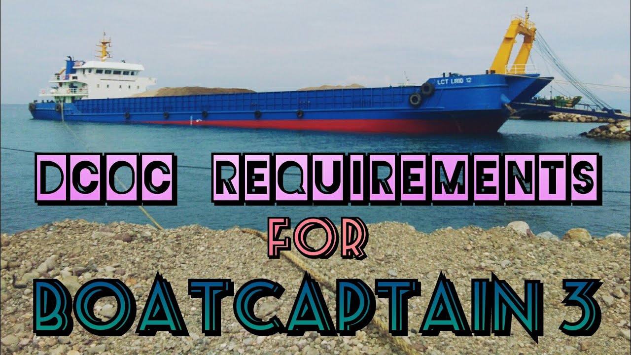 DCOC Requirements for BOATCAPTAIN 3 | marina purpose DCOC