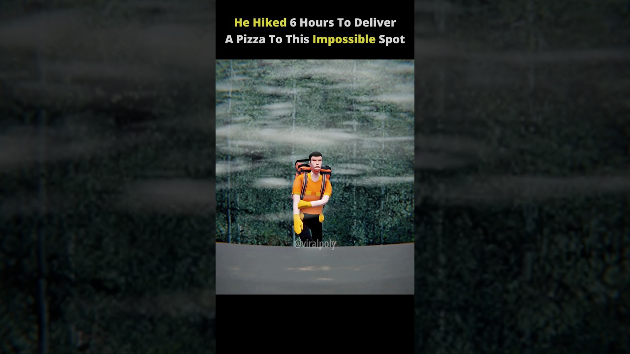 He climbed MT FUJI to deliver PIZZA 😱 #shorts #shortsfeed #pizza