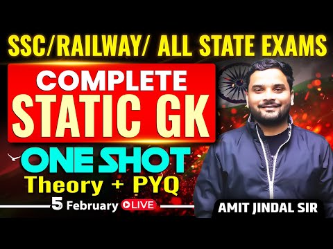 Static GK For All SSC Railway State Exams | Complete Static General Knowledge  | Amit Jindal Sir