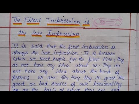 first impression is the last impression essay