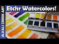 New! ETCHR WATERCOLOR SET of 24 REVIEW | Full SWATCHING and TWO PAINTINGS