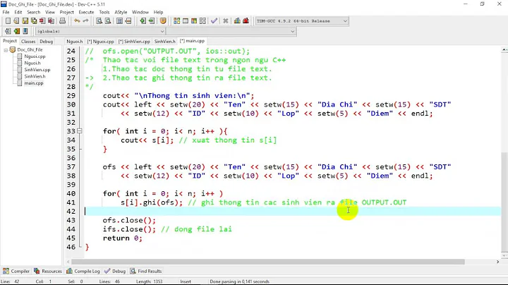 [C++] - Bài: 71 Ghi thông tin ra file text.