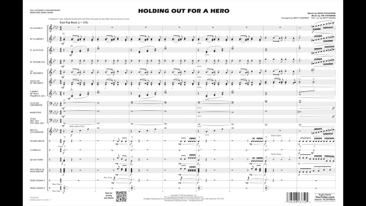 Holding Out for a Hero arranged by Matt Conaway