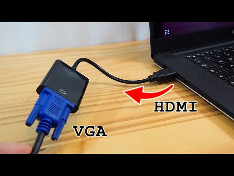 HDMI to VGA adapter • Setup with laptop and old VGA monitor